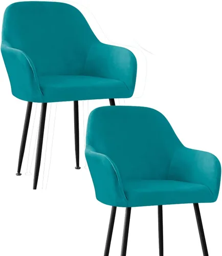 Miniatura 33 de Fundas protectoras de terciopelo elástico para sillas de comedor con brazos y respaldo curvado pequeño, juego de 6/4/2 para cocina, oficina, hogar