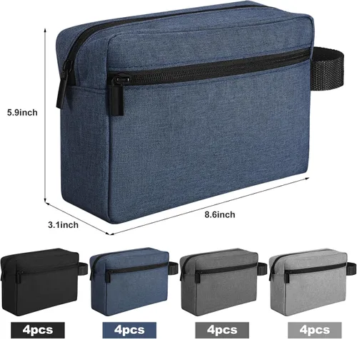 Miniatura 3 de Paterr Neceser de Viaje de 16 Piezas para Mujeres y Hombres, Grande, Resistente al Agua, Bolsa de Afeitar Colgante, Bolsa Cosmética con Asa y Negro