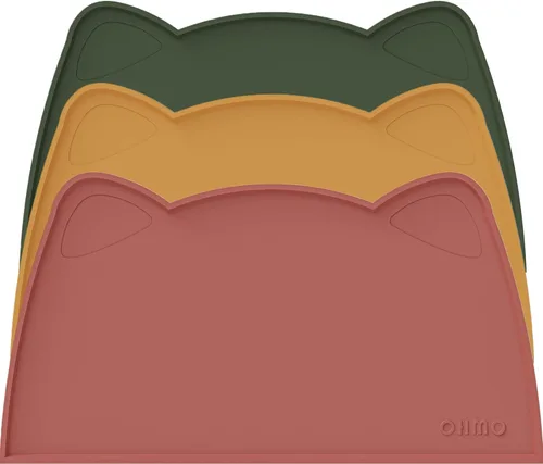 Miniatura 8 de OHMO - Tapete de silicona para comida para gatos, tapete de alimentación de mascotas para el piso, antideslizante e impermeable, bandeja para agua