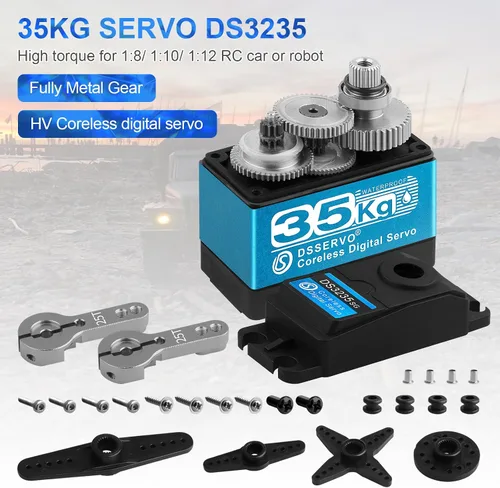 Miniatura 2 de Servo digital de alto par de torsión de 77.2 lbs, servo digital a prueba de agua, con servo bocina de servo 25T, compatible con 1/8, 1/10, 1/12 RC