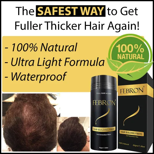 Miniatura 3 de FEBRON Fibras capilares para el cabello fino marrón oscuro para mujeres y hombres, corrector de pérdida de cabello, polvo para el cabello, base