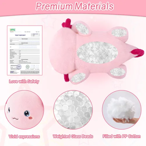 Miniatura 4 de SQEQE Ajolote de peluche con peso, juguete de peluche de ajolote con peso suave, bonita almohada para abrazar, regalo para niños y adultos