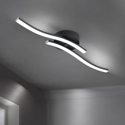 Miniatura 14 de EDISLIVE Moderna lámpara de techo LED regulable curva, 2 luces de 22.5 pulgadas, lámpara de techo minimalista LED empotrada para dormitorio
