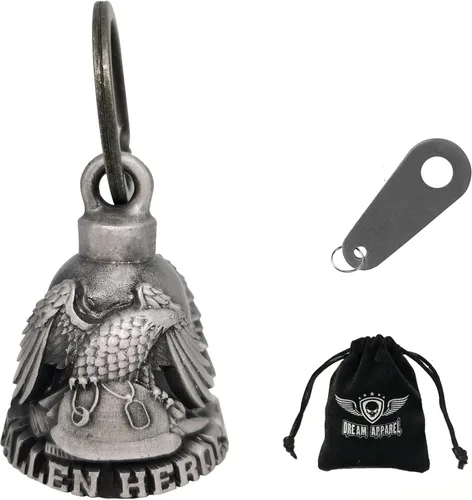Miniatura 51 de Dream Apparel Campanas de motocicleta para motociclistas, accesorios de campanas pesadas y llavero para la suerte Viaja para vivir