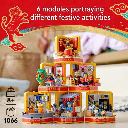 Miniatura 2 de LEGO Lunar New Year Traditions 80108 - Kit de construcción para niños de 8 años en adelante; juego de construcción con 6 escenas festivas y 12