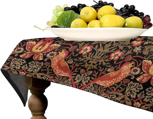 Miniatura 104 de Mantel Floral Retro de Pájaros, Diseño Original Bohemio William Morris Estampado Cubierta de Mesa para Hogar Picnic Fiesta Comedor Cocina William