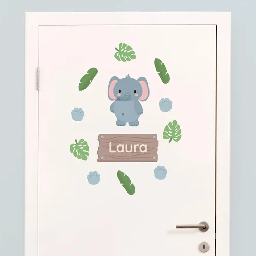 Miniatura 17 de Calcomanías de puerta personalizadas para habitación de niños, calcomanías de pared con nombre personalizado para decoración de habitación de bebés