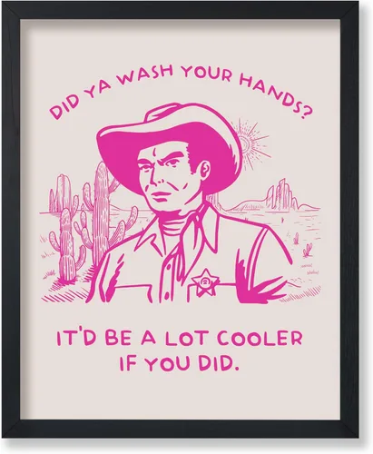 Miniatura 50 de Poster Master Póster retro de vaquera rosa con texto en inglés "Raise Hell", diseño de pared occidental, regalo para hombres y mujeres, decoración