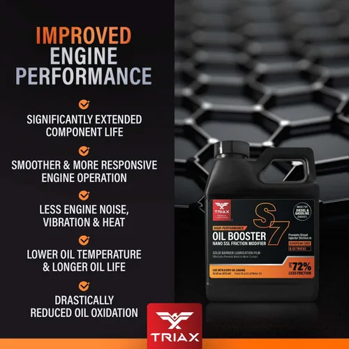 Miniatura 4 de Triax Max Oil Booster S7, limpiador de lodos de motor, refuerzo TBN, modificador de fricción, estabilizador de viscosidad, inhibidor de oxidación