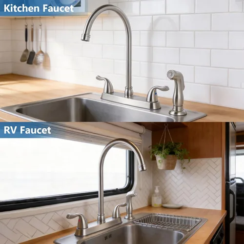 Miniatura 7 de Grifo de Cocina SHACO con Rociador Lateral, Grifo de Fregadero de Acero Inoxidable de 2 Asas con Línea de Suministro de Agua, Grifo de Cocina