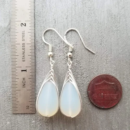 Miniatura 21 de Yinahawaii Handmade Sea Glass Earrings, Hawaiian Jewelry, Wire Braided Earrings Teardrop Earrings, Beach Jewelry Sea Glass Jewelry For Women Cobalt