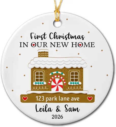 Adorno de primera Navidad en nuestro nuevo hogar, adorno personalizado para el primer hogar de Navidad 2026, regalo de recuerdo de casa para parejas