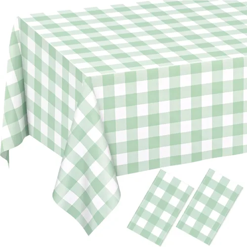 Miniatura 29 de 3 manteles desechables de plástico a cuadros color azul claro para fiestas, desechables, impermeable, rectangular, color azul, para campamento, Azul