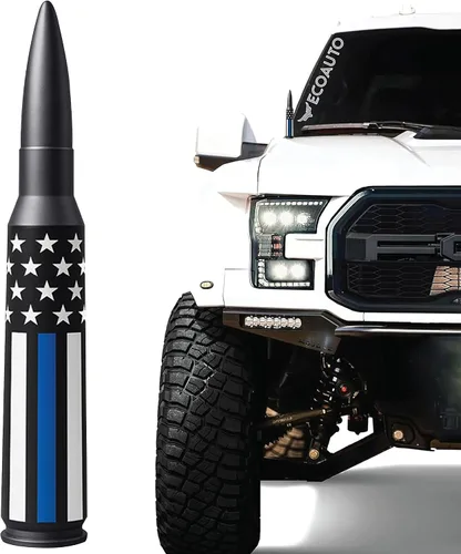 EcoAuto Badass Bullet - Antena de repuesto para Dodge Ram y Ford F150 F250 F350 Super Duty Raptor Bronco Trucks – Diseño antirrobo – Antena de radio