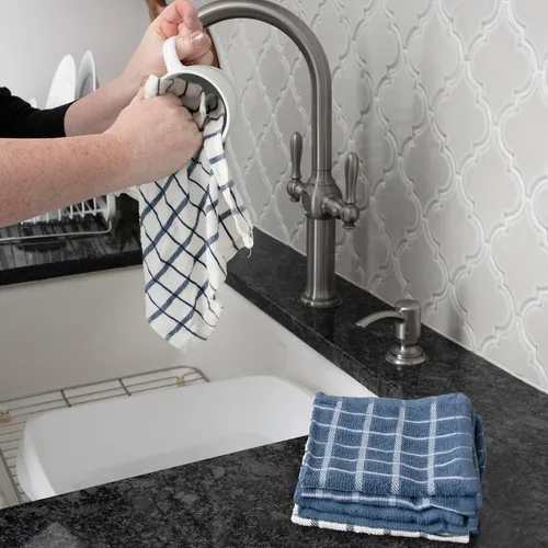 Miniatura 4 de Ritz Paños de cocina de felpa de algodón 100 % premium con diseño a cuadros - Altamente absorbentes, súper suaves, duraderos, 30,5 cm x 30,5 cm