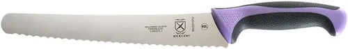 Miniatura 32 de Mercer Culinary - M23210WBH Mercer Culinary Millennia - Cuchillo para pan con borde ondulado de 10 pulgadas de ancho, color blanco