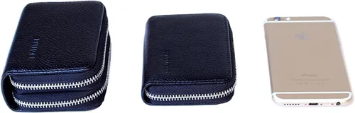 Miniatura 5 de Women's Leather RFID Zipper Card Wallet Small Purse with Id Window
