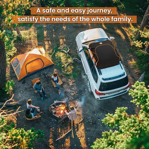 Miniatura 9 de Sailnovo Portaequipajes de techo impermeable de 20 pies cúbicos, portaequipajes de techo para coche para todos los vehículos con/sin estante