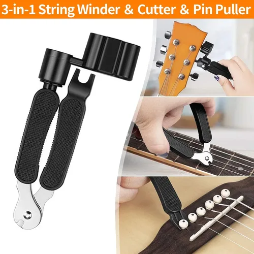 Miniatura 6 de Kit de herramientas de guitarra, kit de reparación de guitarra profesional de 119 piezas, kit de mantenimiento de guitarra con accesorios