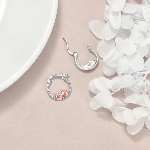 Miniatura 90 de VONALA Bonitos aretes de aro de plata de ley 925, regalos de cumpleaños para mujer