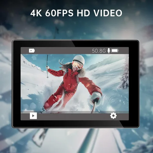 Miniatura 8 de ODDV Cámara de acción 4K60FPS de 30MP con LCD frontal y pantallas traseras táctiles, cámara subacuática con zoom 5X, cámara impermeable de 132 pies