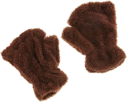 Miniatura 28 de FakeFace Lindos guantes de felpa de piel sintética sin dedos para niñas y mujeres