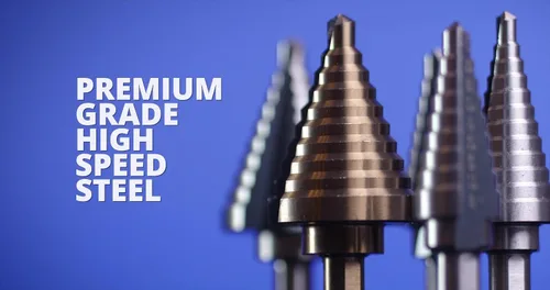 Miniatura 7 de Drill America #4 HSS - Broca escalonada negra y dorada con vástago hexagonal de cambio rápido (3/16" - 7/8" por 1/16")