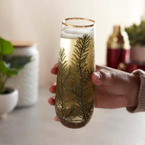 Miniatura 5 de Twine Copas de champán sin tallo con borde dorado, copas de vino espumoso para Prosecco, cócteles espumosos, cócteles sin alcohol, mimosas