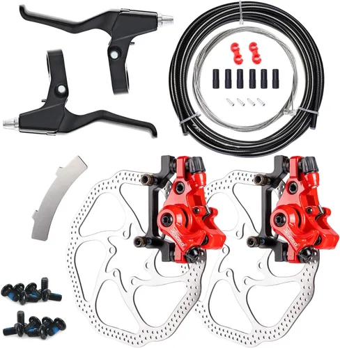 Miniatura 10 de Farbetter Kit de freno de disco mecánico para bicicleta, incluye pinza delantera y trasera, cables de frenos, palancas de freno, rotor de 6.299 in