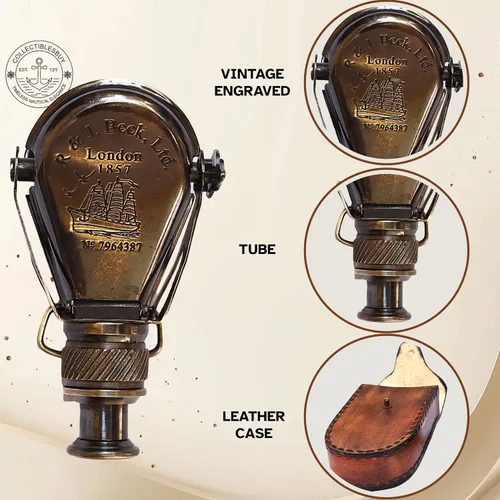 Miniatura 5 de Monocular de latón antiguo náutico Vintage R & J Beck London 1857 Binocular de bolsillo para telescopio marino único, para exteriores, senderismo