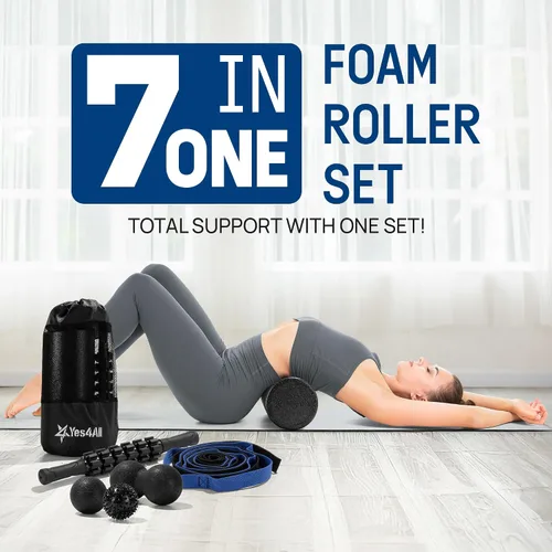 Miniatura 7 de Yes4All Rodillo de espuma EPP de alta densidad con respaldo redondo, rodillo de espuma de ejercicio para yoga, pilates y estiramientos, 12, 18, 24