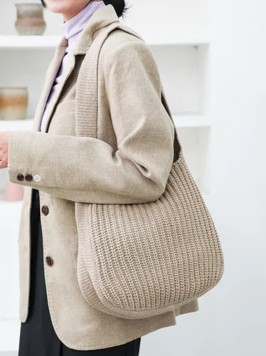 Miniatura 7 de ENBEI Bolsos de hombro para mujer Bolsos de ganchillo Bolso de punto grande Bolso de mano estético para la escuela lindo Bolsas de mano Bolsa