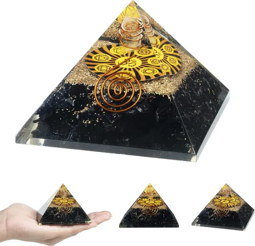 Miniatura 8 de Crocon Pirámides de orgón de turmalina negra, piedra curativa, piedras de pirámide, piedras de pirámide de cristal Reiki, colección de adivinación #5