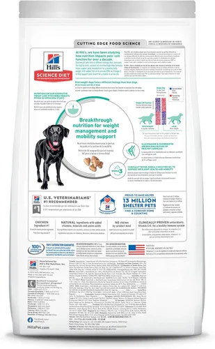 Miniatura 2 de Hill's Science Diet Alimento seco para perros adultos de raza grande con peso perfecto y apoyo articular 1-5, proteína de calidad para el manejo