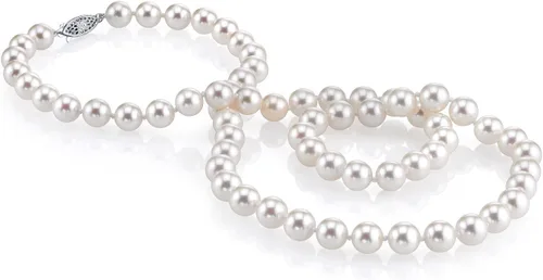 Miniatura 24 de The Pearl Source 14K Gold 6.5-7.0mm AAAA Quality Round White Freshwater Cultured Pearl Necklace for Women in 16"-36" Lengths
