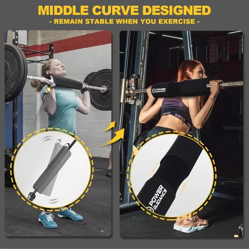Miniatura 2 de POWER GUIDANCE Almohadilla para sentadillas – Almohadilla protectora para cuello y hombros Puntos antideslizantes para sentadillas, estocadas, Negro
