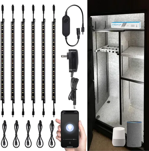 Miniatura 8 de TORCHSTAR Kit de iluminación LED inteligente con control de voz, (6) barras de luz enlazables regulables de 12 pulgadas, compatible con interruptor