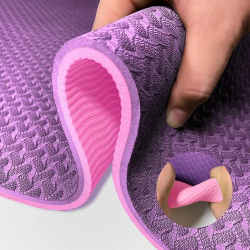 Miniatura 10 de Yoga Mat 1/3" (8mm) Thick Non-Slip, Women Men Fitness & Exercise Mat, 72"Lx24"W Eco-Friendly TPE Workout Mat with Carrying Strap for Yoga, Pilates
