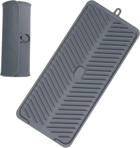 Miniatura 11 de Tapete grande para secar platos, alfombrillas de silicona de múltiples usos para múltiples usos, tapete de secado para encimera de cocina, 12 x 16