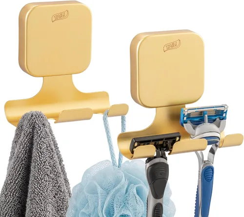 Miniatura 13 de TAILI Soporte para maquinilla de afeitar con ventosa para ducha, paquete de 2, toalla, lufa, soporte para afeitadora para pared de baño, potentes