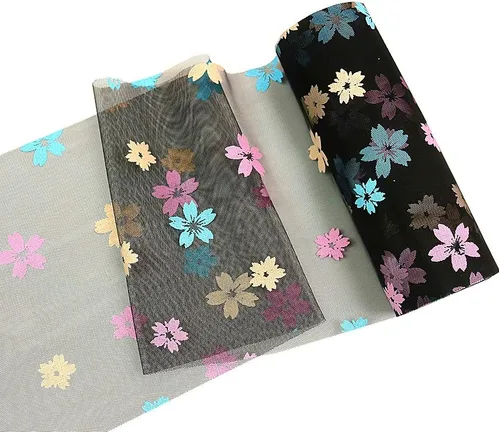 Miniatura 2 de Sakura - Rollos de tul de 6 pulgadas x 10 yardas (30 pies) de color negro para camino de mesa, silla, lazo para mascotas, falda tutú para mascotas