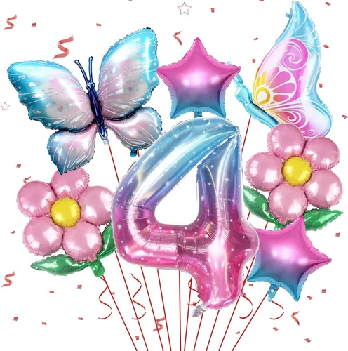 Miniatura 14 de Decoraciones de cumpleaños de sirena para la 7ª niña, kit de globos rosa y azul, globos de cola de mar para niñas, fiesta de sirena, baby shower