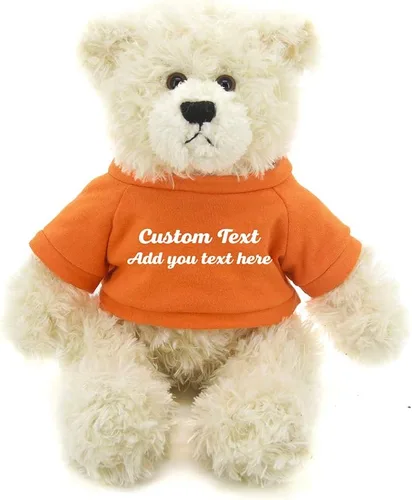 Miniatura 9 de Plushland Oso de peluche Brandon crema de 12 pulgadas, regalo personalizado para el día de la madre, San Valentín, graduación, cumpleaños