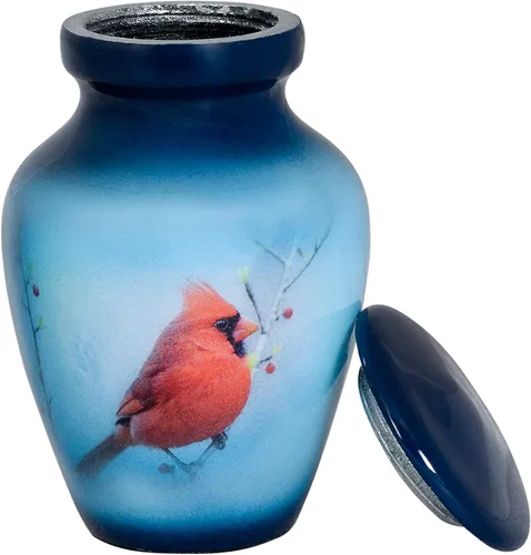 Miniatura 2 de SMARA Pequeña urna de cremación de recuerdo con funda de terciopelo Elige entre colores únicos Encantadora ficha de metal para cenizas humanas