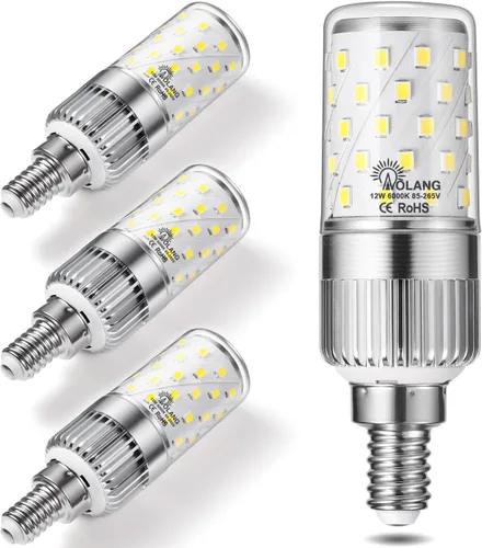 Miniatura 8 de Bombillas LED E12, bombillas LED de candelabro de 12 W, equivalente a 100 W, bombillas de araña blancas cálidas de 3000 K, bombillas de ventilador