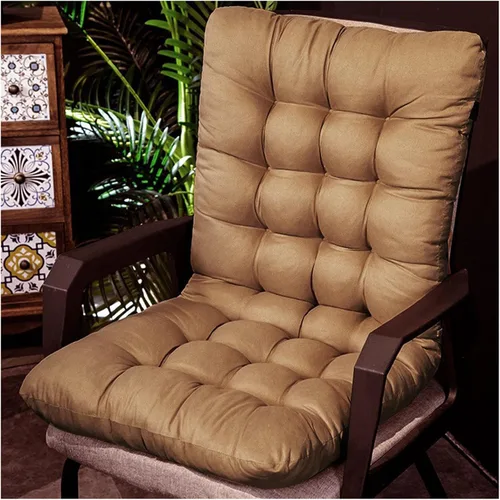 Miniatura 12 de ZTGL Cojín plegable para silla mecedora, antideslizante, grueso, suave, con respaldo alto, para interiores y exteriores, cojín largo para silla Azul