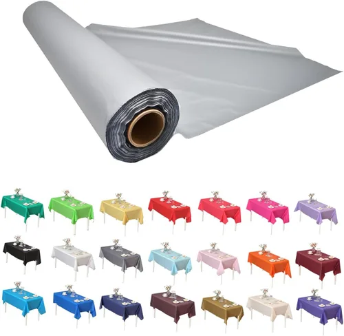 Miniatura 91 de Rollo de plástico para cubierta de mesa color verde manzana, 40 pulgadas x 100 pies, rollo de plástico resistente para cubierta de mesa de banquetes