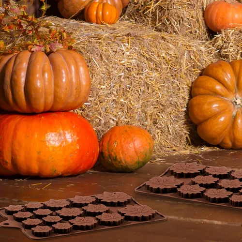 Miniatura 6 de Whaline Paquete de 4 moldes de silicona para otoño, hojas de arce, 3 tamaños, molde de resina de fondant, moldes de chocolate con forma de hoja