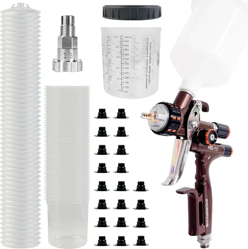 Miniatura 10 de Pistola Pulverizadora PRD-717 Tipo VS con Boquilla Dividida de 1.3mm para Repintado Automotriz, Marrón