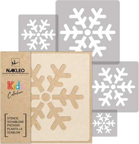 Miniatura 9 de NAKLEO Juego de plantillas de pintura para niños, 5 plantillas de estrellas de 3.5 a 13.4 pulgadas, plantillas de dibujo de plástico y Estrella #2